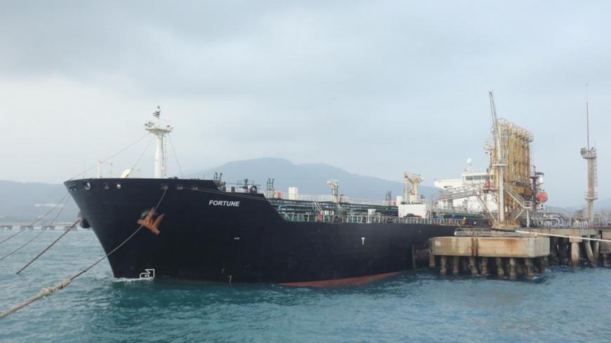 The Iranian tanker ship "Fortune" is seen at El Palito refinery dock in Puerto Cabello, Venezuela May 25, 2020. Miraflores Palace/Handout via REUTERS ATTENTION EDITORS - THIS PICTURE WAS PROVIDED BY A THIRD PARTY. - RC2XVG9MDORW