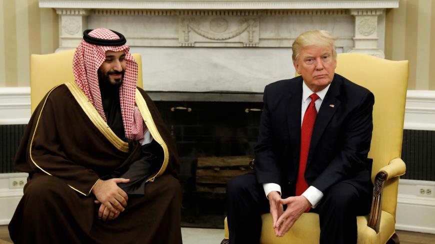 U.S. President Donald Trump meets with Saudi Deputy Crown Prince and Minister of Defense Mohammed bin Salman in the Oval Office of the White House in Washington, U.S., March 14, 2017. REUTERS/Kevin Lamarque - RC1BEFE58C00