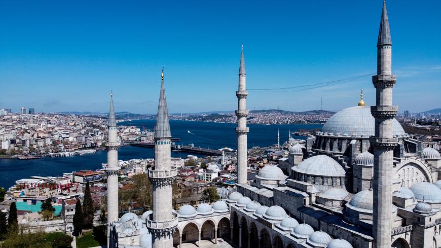An aerial view of the Suleymaniye Mosque on the first day of the holy month of Ramadan, during a four-day curfew which was imposed to prevent the spread of the coronavirus disease (COVID-19), in Istanbul, Turkey, April 24, 2020. Picture taken with a drone. REUTERS/Umit Bektas - RC27BG98INXZ