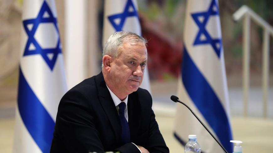 Israeli Alternate Prime Minister and Defence Minister Benny Gantz attends a cabinet meeting of the new government at Chagall State Hall in the Knesset (Israeli parliament) in Jerusalem on May 24, 2020. (Photo by ABIR SULTAN / POOL / AFP) (Photo by ABIR SULTAN/POOL/AFP via Getty Images)