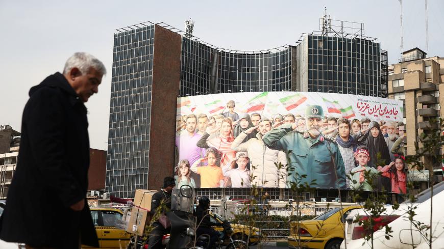 A billboard of General Soleimani is seen on Valiasr square in Tehran, Iran February 15, 2020. Nazanin Tabatabaee/WANA (West Asia News Agency) via REUTERS ATTENTION EDITORS - THIS IMAGE HAS BEEN SUPPLIED BY A THIRD PARTY. - RC201F9OOWWC