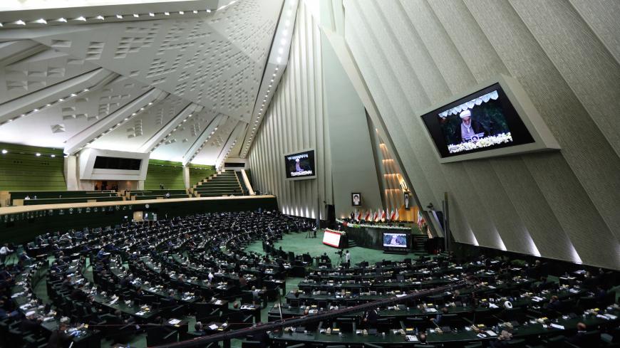 A general view of the Iranian parliament, during the opening ceremony of Iran's 11th parliament, as the spread of the coronavirus disease (COVID-19) continues, in Tehran, Iran, May 27, 2020. WANA (West Asia News Agency) via REUTERS ATTENTION EDITORS - THIS PICTURE WAS PROVIDED BY A THIRD PARTY - RC2XWG9R3UB3