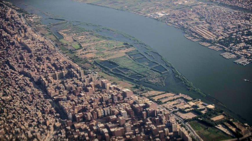 An aerial view shows the River Nile before sunset in the Helwan suburb south of the Egyptian capital Cairo on June 20, 2020. (Photo by Khaled DESOUKI / AFP) (Photo by KHALED DESOUKI/AFP via Getty Images)