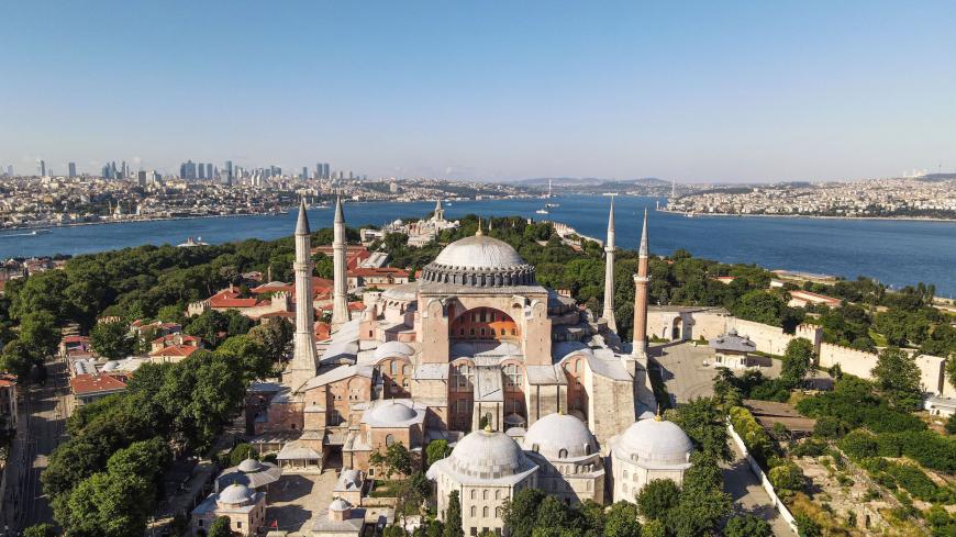 This aerial picture taken on June 28, 2020 in Istanbul shows Hagia Sophia museum in Istanbul. - Turkey's top court is due on July 2, 2020 to deliver a critical verdict on the status of Istanbul's emblematic landmark church-turned-mosque-turned museum Hagia Sophia, a ruling which could inflame tensions mainly with neighboring Greece.
The sixth-century edifice -- a magnet for tourists worldwide with its stunning architecture -- has been serving as a secular museum since the 1930s which makes it open to believ