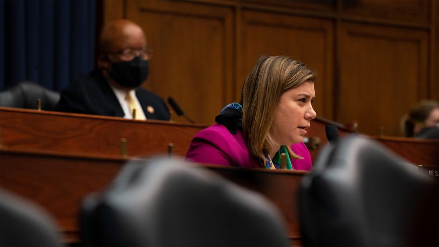 WASHINGTON, DC - JULY 22: Rep. Elissa Slotkin (D-MI) speaks as Peter T. Gaynor, Administrator of the Federal Emergency Management Agency (FEMA) testifies during a hearing before the House Committee on Homeland Security on Capitol Hill July 22, 2020 in Washington DC. (Photo by Anna Moneymaker-Pool/Getty Images)