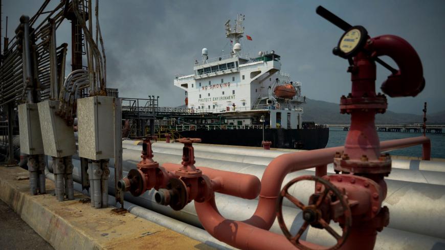 The Iranian-flagged oil tanker Fortune is docked at the El Palito refinery after its arrival to Puerto Cabello in the northern state of Carabobo, Venezuela, on May 25, 2020. - The first of five Iranian tankers carrying much-needed gasoline and oil derivatives docked in Venezuela on Monday, Caracas announced amid concern in Washington over the burgeoning relationship between countries it sees as international pariahs. (Photo by - / AFP) (Photo by -/AFP via Getty Images)