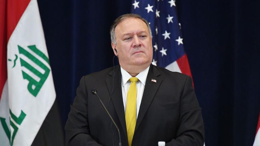 US Secretary of State Michael Pompeo listens to a reporter's question during a press conference with Iraq's Foreign Minister Fuad Hussein at the State Department in Washington, DC on August 19, 2020. (Photo by MANDEL NGAN / AFP) (Photo by MANDEL NGAN/AFP via Getty Images)
