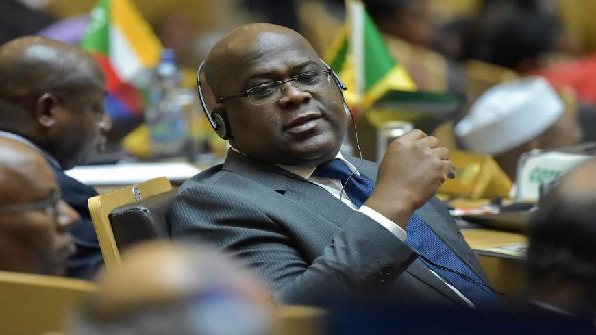 Democratic Republic of Congo's President Felix Tshisekedi attends the 32nd African Union (AU) summit in Addis Ababa on February 10, 2019. - While multiple crises on the continent will be on the agenda of heads of state from the 55 member nations, the two-day summit will also focus on institutional reforms, and the establishment of a continent-wide free trade zone. (Photo by SIMON MAINA / AFP)        (Photo credit should read SIMON MAINA/AFP via Getty Images)