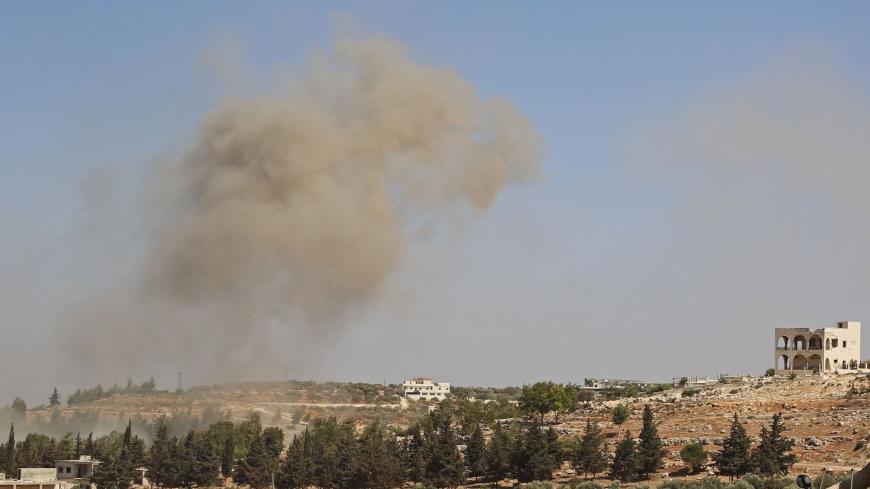 Smoke billows following a reported Russian airstrike on the western countryside of the mostly rebel-held Syrian province of Idlib, on September 20, 2020. (Photo by Mohammed AL-RIFAI / AFP) (Photo by MOHAMMED AL-RIFAI/AFP via Getty Images)