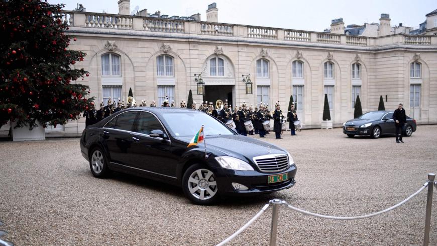 Iran ambassador to France arrives in a car to attend the New Year wishes ceremony of French President to the diplomatic corps on January 12, 2017 at the Elysee Presidential Palace in Paris.  / AFP / STEPHANE DE SAKUTIN        (Photo credit should read STEPHANE DE SAKUTIN/AFP via Getty Images)