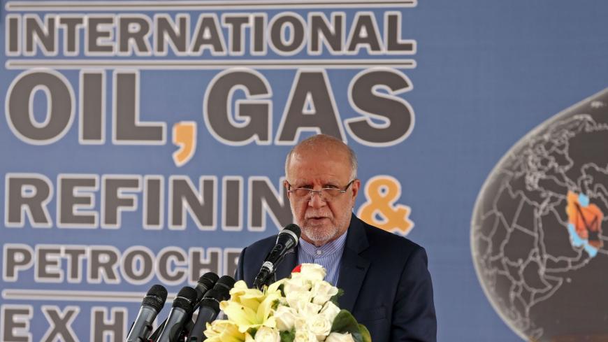 Iran's Oil Minister Bijan Namdar Zangeneh speaks during the 24th International Oil, Gas, Refining & Petrochemical Exhibition at Tehran Permanent Fairground in Tehran on May 01, 2019. (Photo by ATTA KENARE / AFP)        (Photo credit should read ATTA KENARE/AFP via Getty Images)