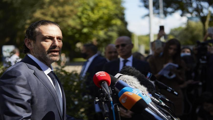 THE HAGUE, NETHERLANDS - AUGUST 18: Former Prime Minister Saad Hariri gives a statement to the press outside the Lebanon Tribunal on August 18, 2020 in The Hague, Netherlands. The Special Tribunal for Lebanon delivered a guilty verdict against one of four men on trial for the 2005 assassination of former Lebanese Prime Minister Rafik Hariri. Salim Ayyash was convicted on murder and terrorism charges, however the other three men were acquitted. All four were affiliated with the Shia militant group Hezbollah 
