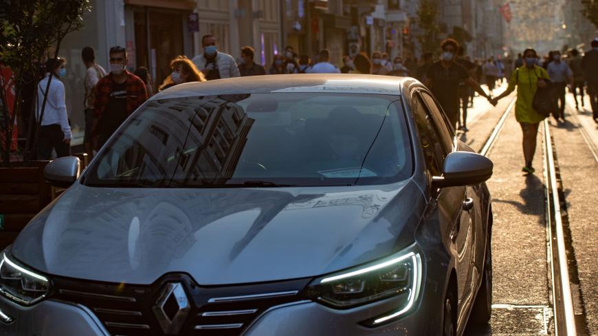 This picture taken on October 26, 2020 in Istanbul shows a French car Renault in the Istiklal street. - Turkish President joined calls for a boycott of French goods, on October 26, 2020, ramping up a standoff between France and Muslim countries over Islam and freedom of speech. (Photo by Yasin AKGUL / AFP) (Photo by YASIN AKGUL/AFP via Getty Images)