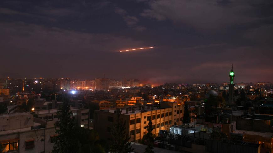 A picture taken early on January 21, 2019 shows Syrian air defence batteries responding to what the Syrian state media said were Israeli missiles targeting Damascus. - Israel struck what it said were Iranian targets in Syria today in response to rocket fire it blamed on Iran, sparking concerns of an escalation after a monitor reported 11 fighters killed. Israel openly claimed responsibility for the strikes against facilities it said belonged to the Iranian Revolutionary Guards' Quds Force, continuing its re