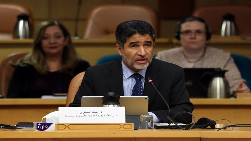 Ahmed al-Mandhari, WHO regional director for the Eastern Mediterranean, speaks during a press briefing at the World Health Organisation's regional office in the Egyptian capital Cairo on February 19, 2020, following the outbreak of the deadly coronavirus. - The World Health Organization said it was making "tremendous progress" in the fight against the global COV-19 disease confirming that Africa still has only one case.
The death toll from the virus jumped past 2,000 on February 19, while 74,185 cases of in