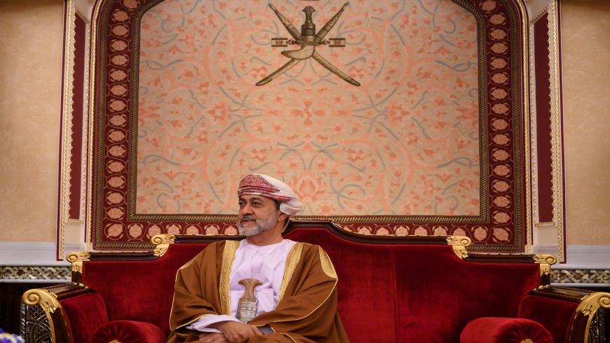 Oman's Sultan Haitham bin Tariq meets with US Secretary of State at al-Alam palace in the capital Muscat on February 21, 2020. (Photo by ANDREW CABALLERO-REYNOLDS / AFP) (Photo by ANDREW CABALLERO-REYNOLDS/AFP via Getty Images)
