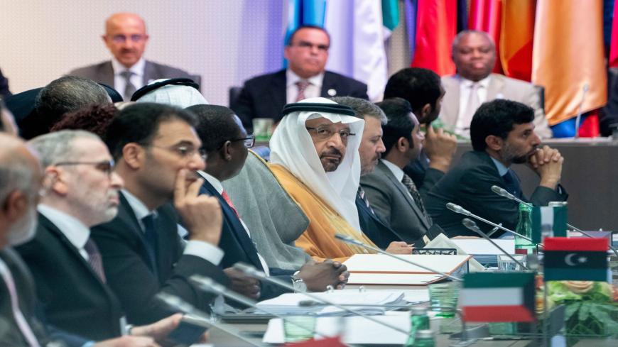 Oil ministers attend the 176th meeting of the Organization of the Petroleum Exporting Countries (OPEC) conference and the 6th meeting of the OPEC and non-OPEC countries on July 1, 2019 in Vienna, Austria. (Photo by JOE KLAMAR / AFP)        (Photo credit should read JOE KLAMAR/AFP via Getty Images)