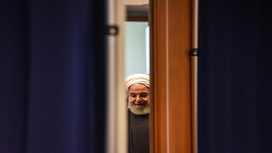 NEW YORK, NY - SEPTEMBER 25 : The President of Iran Hassan Rouhani arrives to meet UN Secretary-General António Guterres during the United Nations General Assembly at the United Nations on September 25, 2019 in New York City. The United Nations General Assembly, or UNGA, is expected to attract  over 90 heads of state in New York City for a week of speeches, talks and high level diplomacy concerning global issues (Photo by Stephanie Keith/Getty Images)