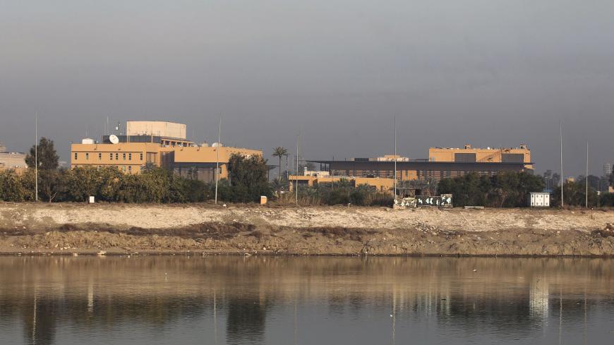 A general view shows the US embassy across the Tigris river in Iraq's capital Baghdad on January 3, 2020. - The US embassy in Baghdad urged American citizens in Iraq to "depart immediately", for fear of fallout from a US strike that killed top Iranian and Iraqi commanders. (Photo by AHMAD AL-RUBAYE / AFP) / The erroneous mention[s] appearing in the metadata of this photo by AHMAD AL-RUBAYE has been modified in AFP systems in the following manner: [2020] instead of [2019]. Please immediately remove the erron