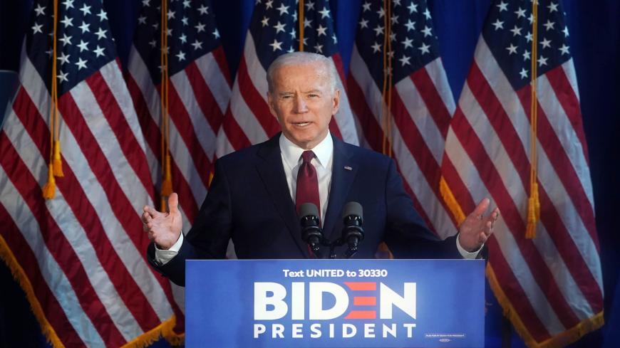 Democratic Presidential candidate Joe Biden delivers a foreign policy statement on Iran at Chelsea Piers in New York on January 7, 2020. (Photo by TIMOTHY A. CLARY / AFP) (Photo by TIMOTHY A. CLARY/AFP via Getty Images)