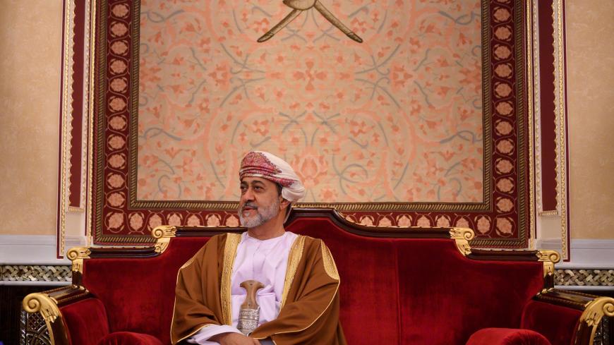 Oman's Sultan Haitham bin Tariq meets with US Secretary of State at al-Alam palace in the capital Muscat on February 21, 2020. (Photo by ANDREW CABALLERO-REYNOLDS / AFP) (Photo by ANDREW CABALLERO-REYNOLDS/AFP via Getty Images)