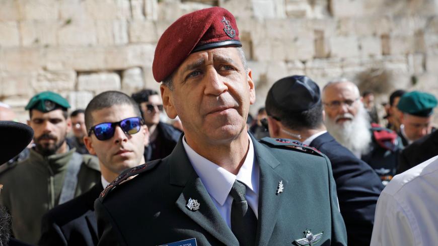 New Israeli Chief of Staff Aviv Kochavi attends a ceremony at the Western Wall, the holiest place where Jews can pray, on January 15, 2019, in the Old City of Jerusalem. (Photo by MENAHEM KAHANA / AFP)        (Photo credit should read MENAHEM KAHANA/AFP via Getty Images)