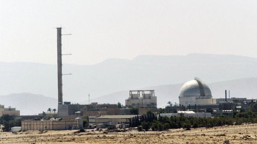(FILES) A picture dated on September 8, 2002 shows a partial view of the Dimona nuclear power plant in the southern Israeli Negev desert. The plant was built with help from the French in the 1950's, when Paris was the main arms supplier to the Jewish state. The complex was described by Israel as various types of non-nuclear facilities until then Prime Minister David Ben Gurion said in December 1960 that it was a nuclear research center built for "peacful purposes." Israel is reconsidering its plans of nucle
