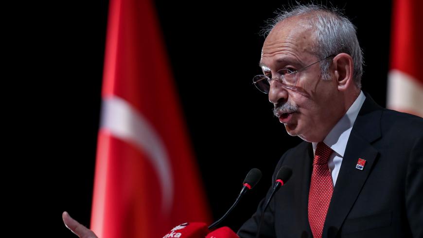 Main opposition Republican People's Party (CHP) leader Kemal Kilicdaroglu makes a press statement at his party's headquarters in Ankara, on September 16, 2020. (Photo by Adem ALTAN / AFP) (Photo by ADEM ALTAN/AFP via Getty Images)