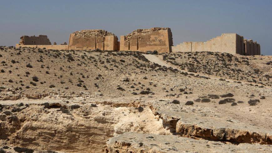 A general view shows the temple of Tasposiris Magna, which was built in honour of the ancient Egyptian deity Isis in the Greco-Roman period, near Borg al-Arab, 50 kms (30 miles) west of Alexandria, on April 19, 2009. Archaeologists searching for the tomb of Marc Anthony and Cleopatra may be closer to locating the burial site of the legendary lovers, Egypt's antiquities council said. A team led by antiquities chief Zahi Hawass believes the tomb may be located in three possible sites near the temple and will 