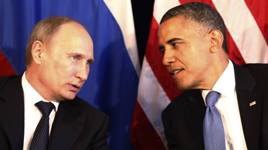 U.S. President Barack Obama meets with Russia's President Vladimir Putin in Los Cabos, Mexico, June 18, 2012. The leaders are in Los Cabos to attend the G20 summit.       REUTERS/Jason Reed   (MEXICO - Tags: POLITICS) - RTR33TZM