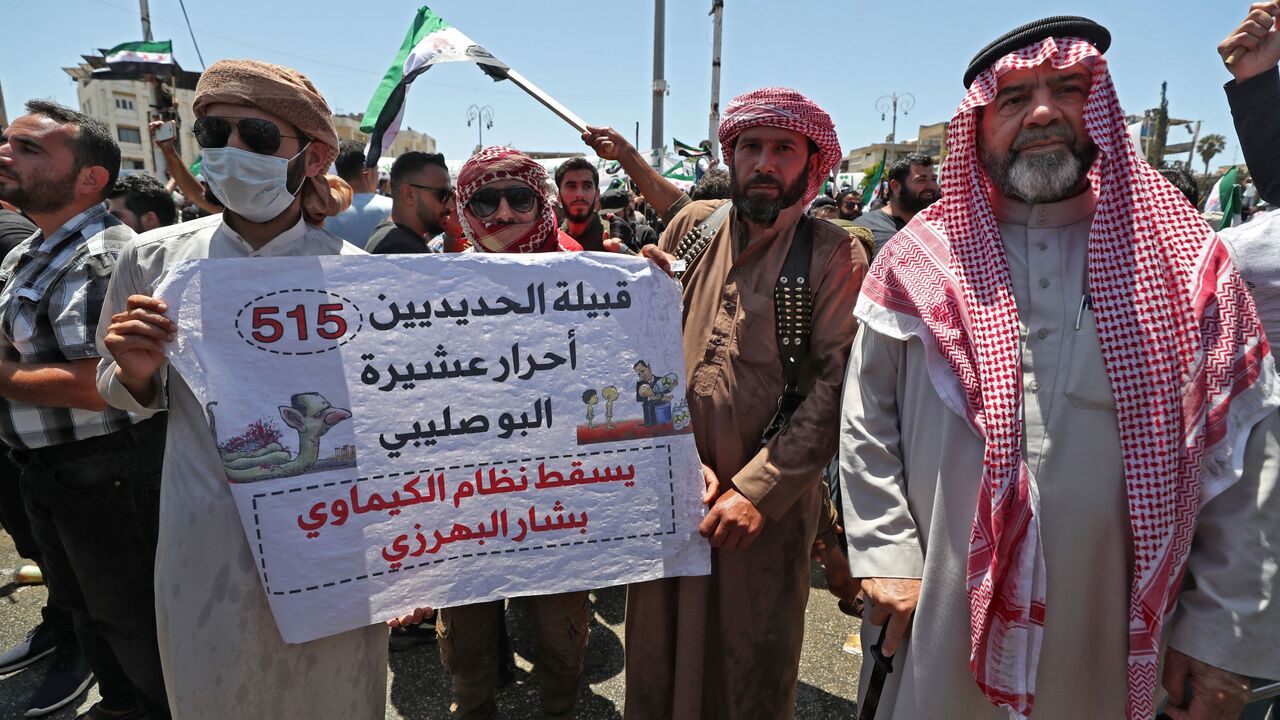 anti-Assad reelection protest in Idlib