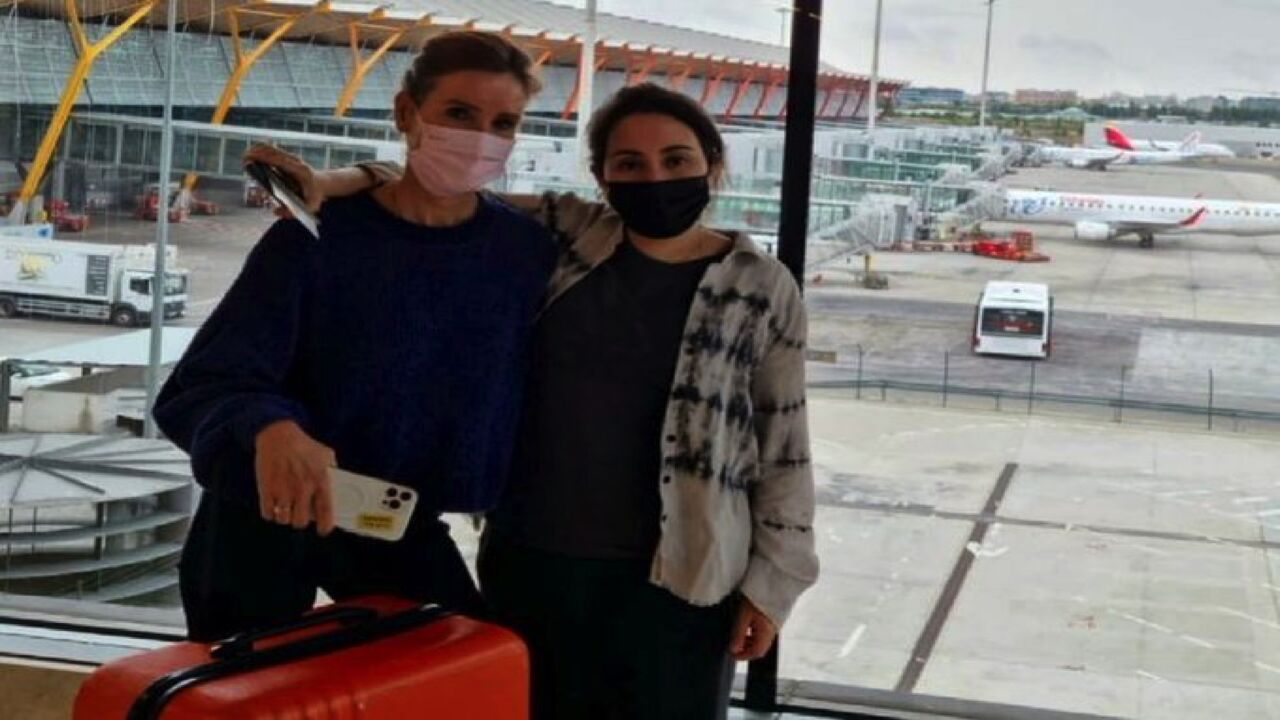 The photo appears to show the Dubai ruler's daughter, Princess Latifa, vacationing in Spain.