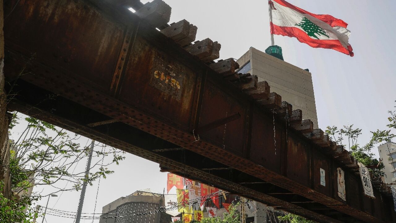 A picture taken on May 1, 2019 shows a section of the disused railway in the Lebanese capital Beirut