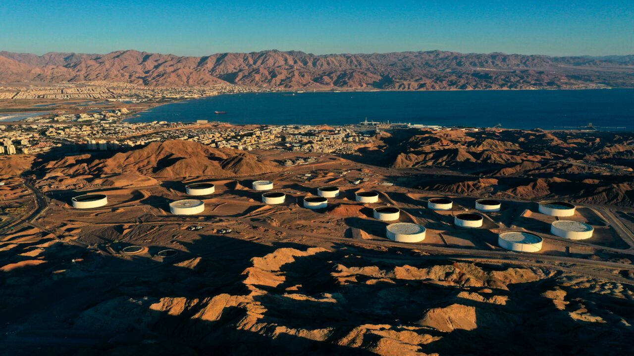 Oil storage containers of the Eilat Ashkelon Pipeline Company (EAPC).
