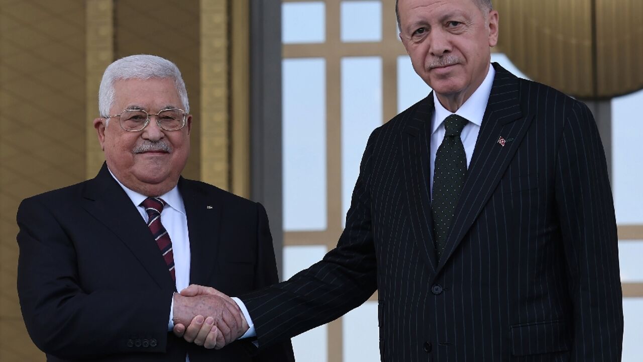 Turkish President Recep Tayyip Erdogan received Palestinian leader Mahmud Abbas days after agreeing to restore diplomatic relations with Israel