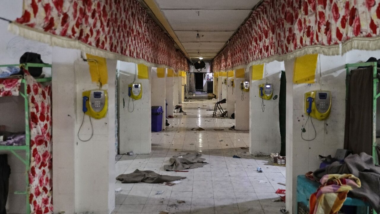 A picture obtained from the Iranian Mizan News Agency on October 16, 2022 shows debris following a fire in the notorious Evin prison, northwest of the Iranian capital Tehran