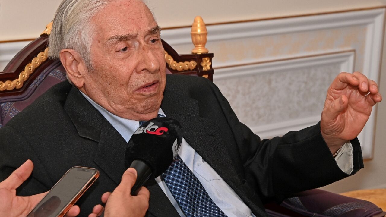 US citizen Baquer Namazi speaks to the press upon his arrival to the Omani capital Muscat on October 5, 2022 after being allowed to leave Iran