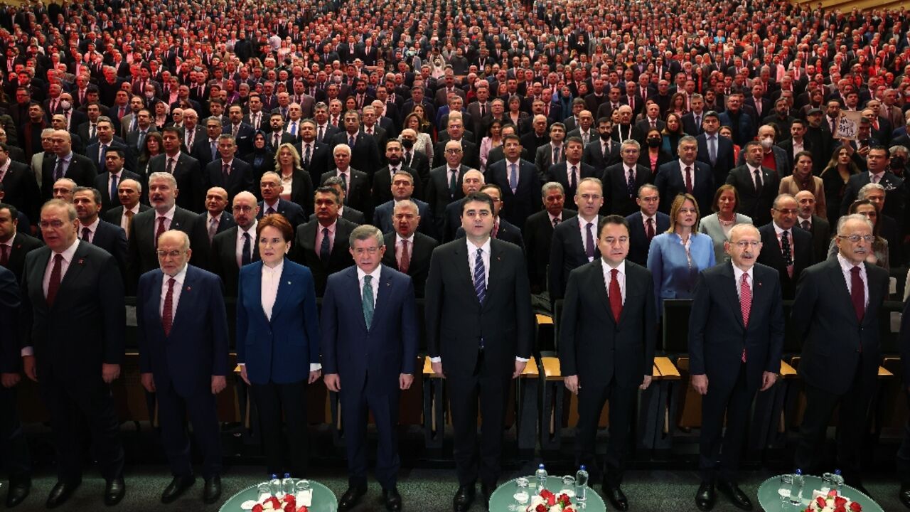 Six Turkish parties have united against President Recep Tayyip Erdogan in the May 14 polls