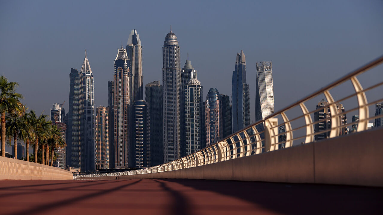 A general view of the Dubai skyline on November 30, 2020 in Dubai, United Arab Emirates.  
