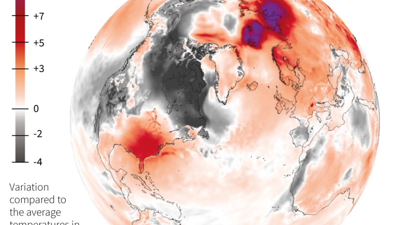 Temperature anomalies in February