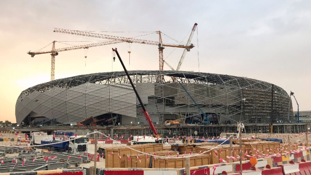 The Education City Stadium in Doha under construction ahead of the 2022 World Cup
