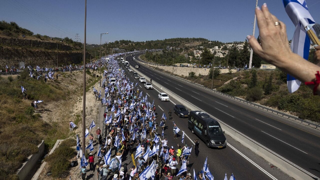 Protesters against the judicial overhaul have been on a days-long march from Tel Aviv to Jerusalem