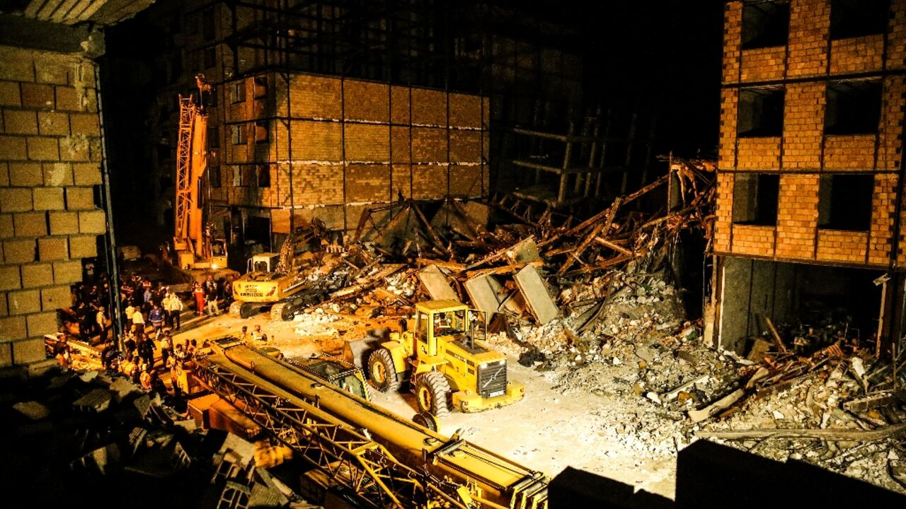 Iran's ISNA news agency said policemen were securing the planned demolition of 'unauthorised buildings' in Tehran when several of the structures collapsed