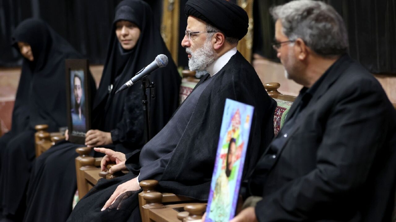 President Raisi meeting families of security personnel killed during the mass protests