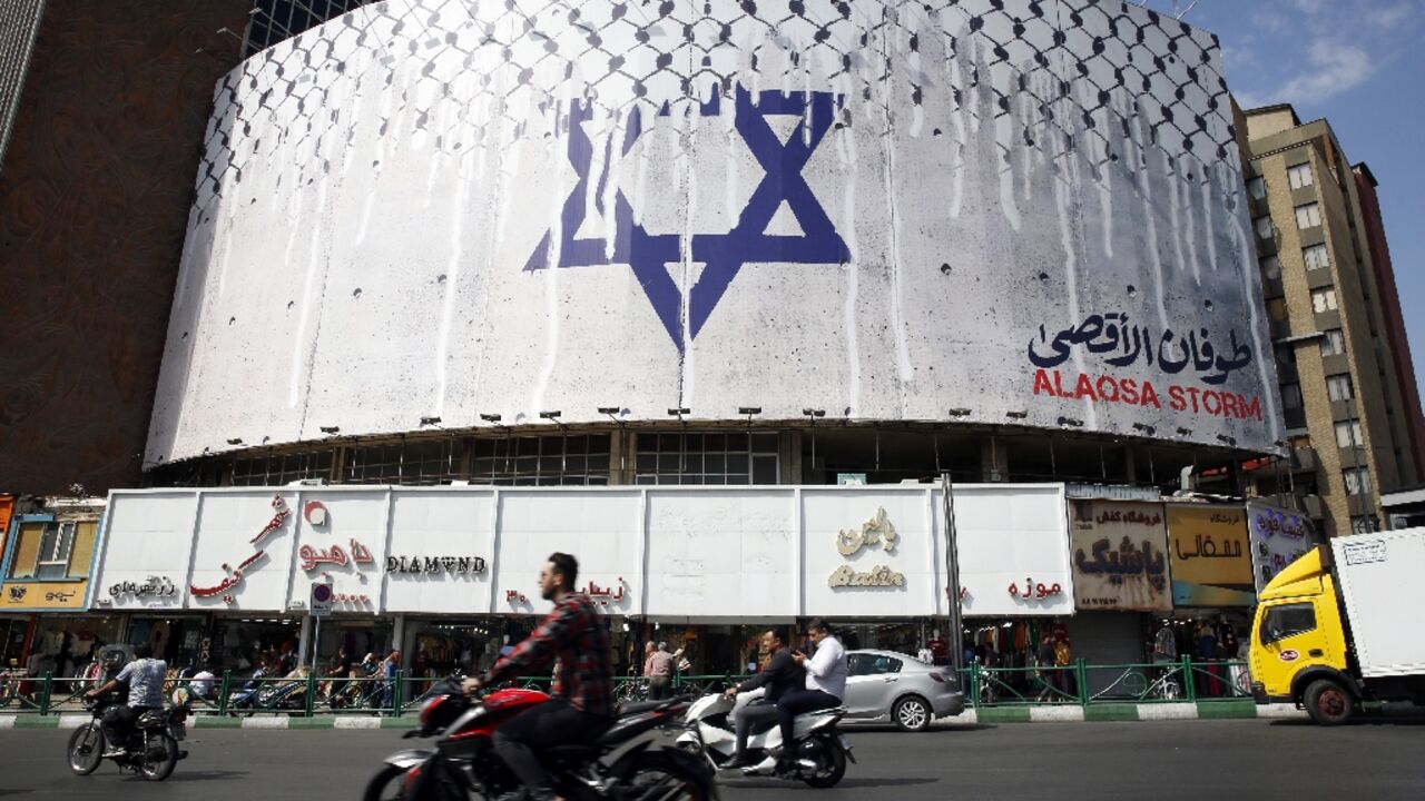 Billboards celebrating the offensive Hamas has dubbed "Al-Aqsa Flood" have gone up in the Iranian capital