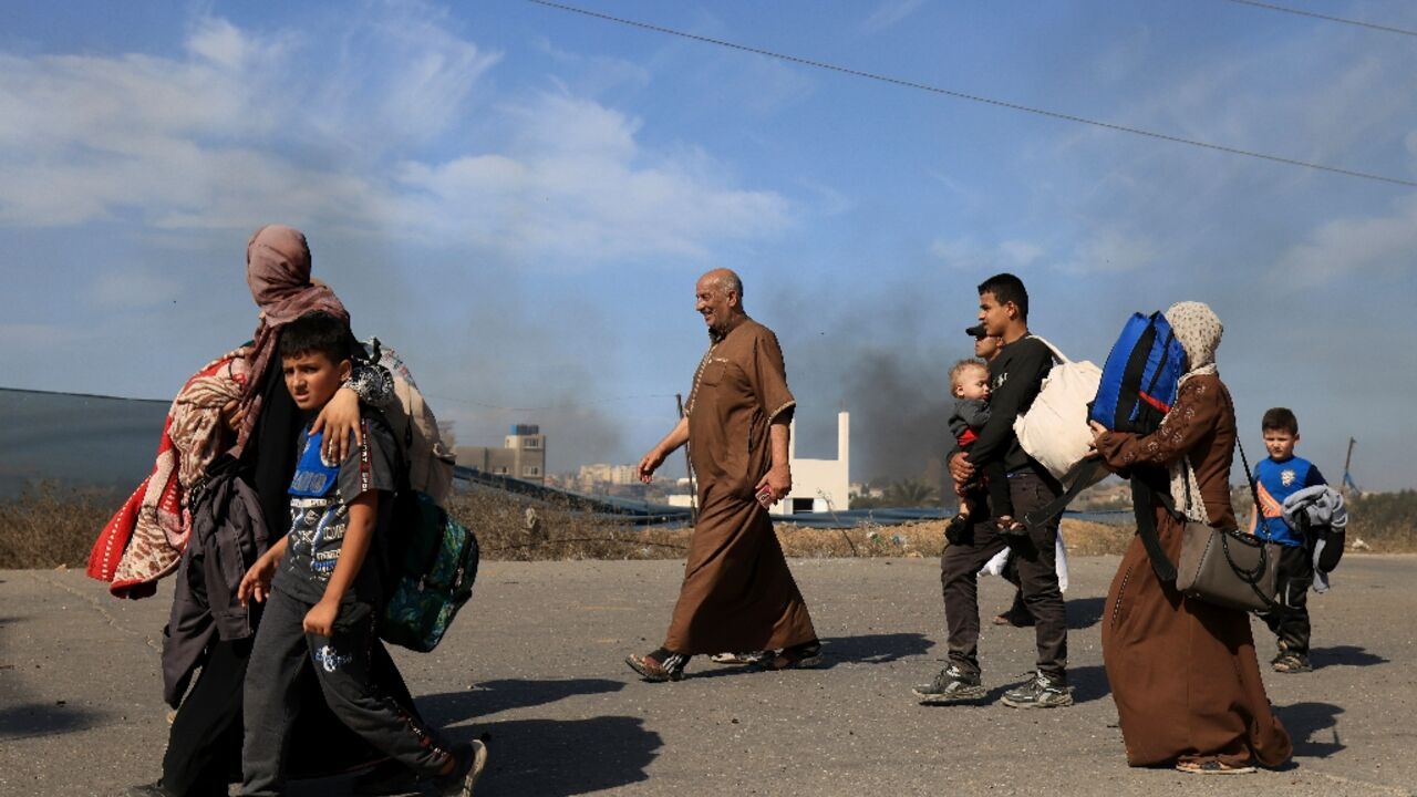 Thousands of Palestinians have been fleeing heavy combat between Hamas militants and the Israeli military in Gaza City