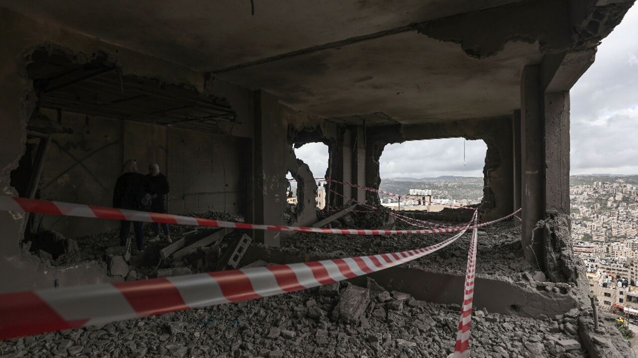 The debris of the Nablus house of Moaz al-Masry, a Palestinian accused of a deadly attack against Israeli settlers