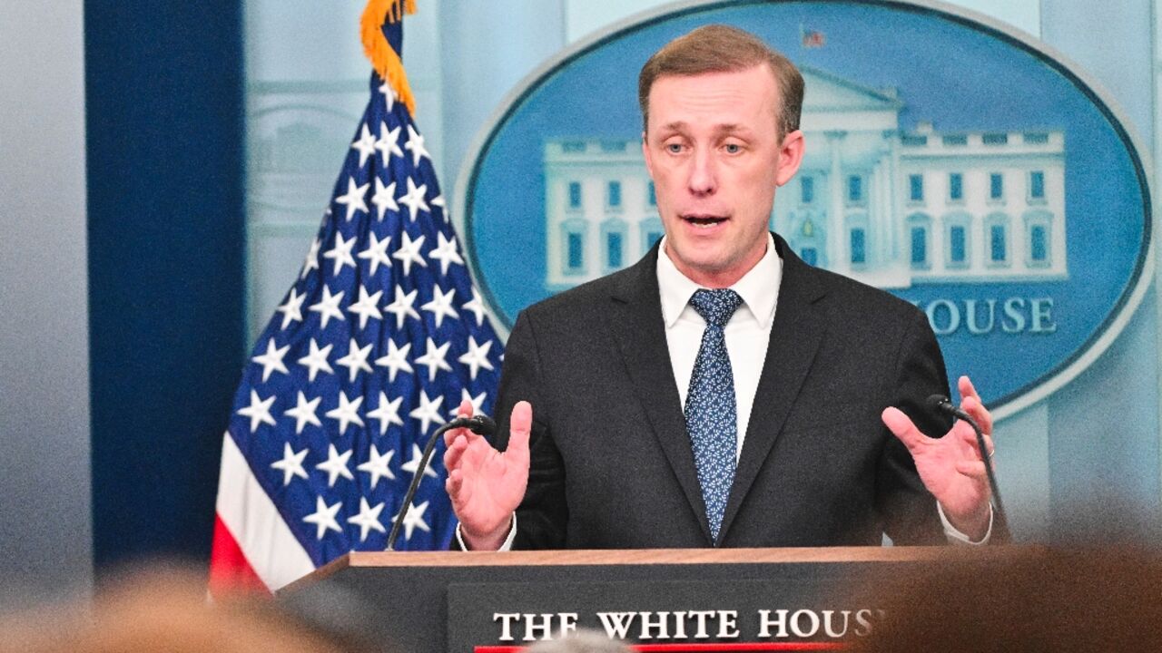 US National Security Advisor Jake Sullivan speaks during the daily press briefing in the Brady Press Briefing Room of the White House in Washington, DC, on January 13, 2025.