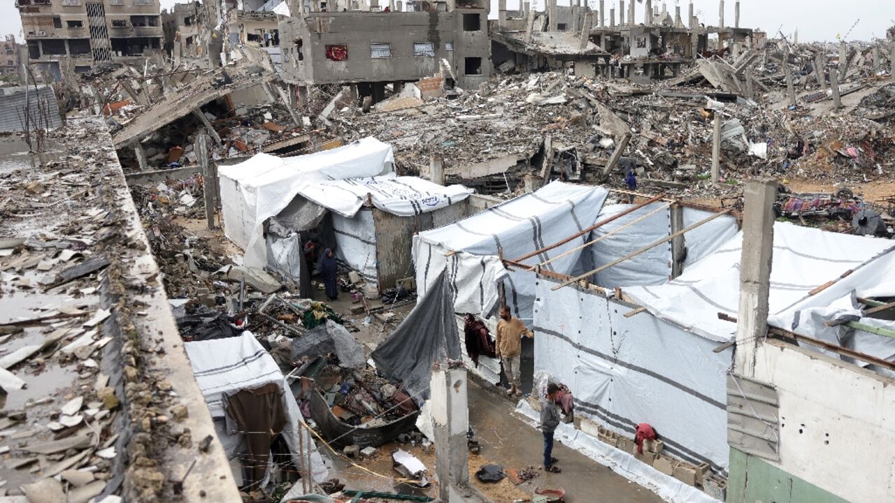 Many Palestinians in Gaza have struggled to keep warm in the makeshift shelters they have been forced to improvise in the rubble of their own homes.