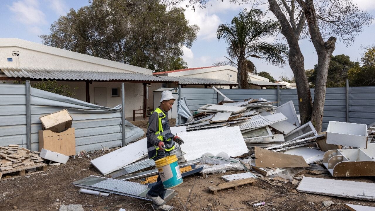 Rebuilding work started at Kibbutz Nirim, one of the Israeli communities  worst hit by the October 7, 2023 attack, soon after the Gaza ceasefire took effect on January 19.